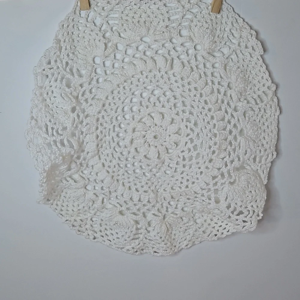 Handmade Crochet Lace Doily Table Mat Mandala Organic Cotton Vintage Decor